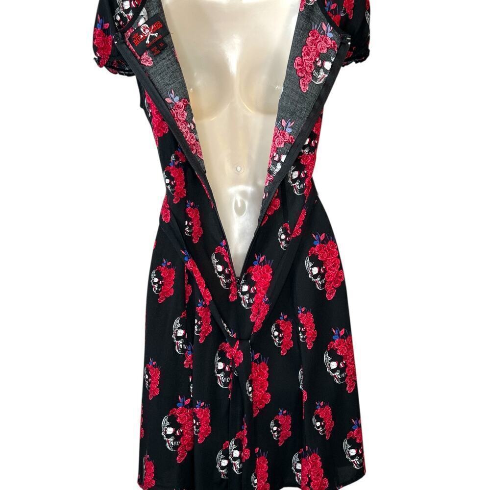 ROYAL BONES By Daang Goodman Floral Skull Dress in Red & Black Women's Medium - Picture 12 of 13